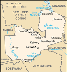Map of Zambia