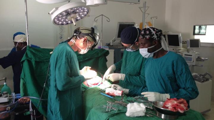 Nick Carter operating at Kijabe AIC Hospital in Kenya